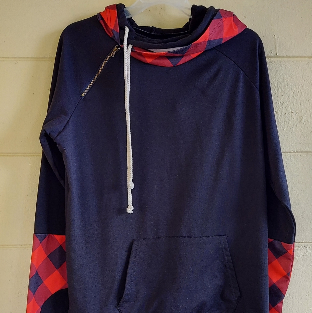 Off-Center Doubled-Hooded Hoodie
